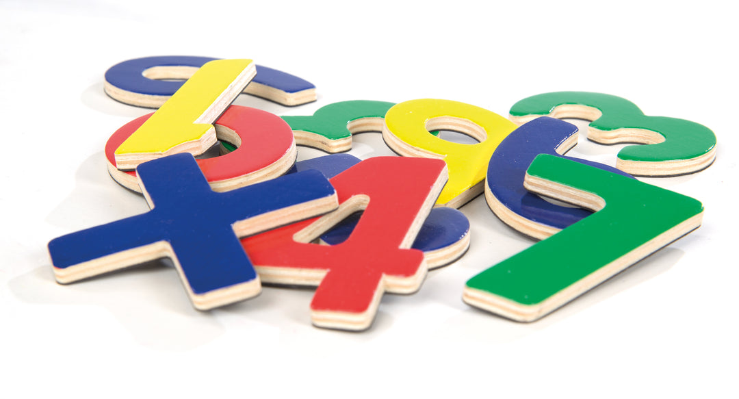 Magnetzahlen, Holz Magnet-Tafelset mit Zahlen und Zeichen, 35tlg, Schul-Spielzeug für Kinder – Detailbild (4/7)