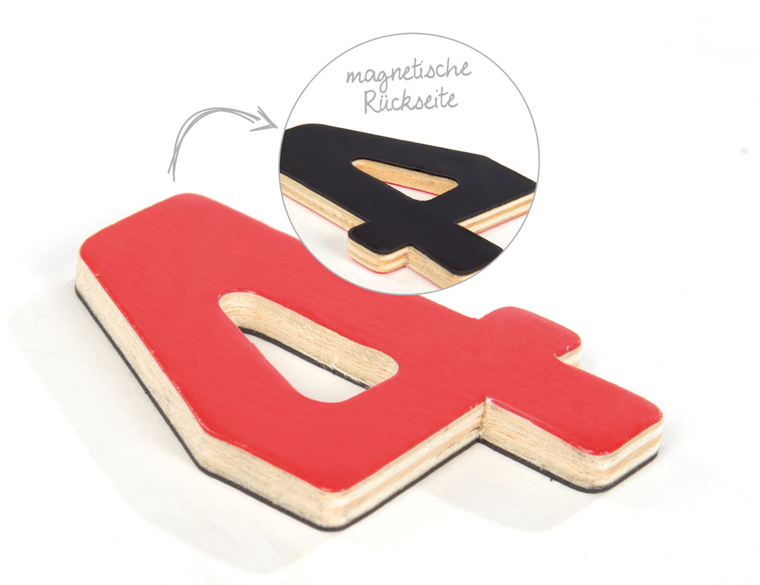 Magnetzahlen, Holz Magnet-Tafelset mit Zahlen und Zeichen, 35tlg, Schul-Spielzeug für Kinder – Detailbild (6/7)