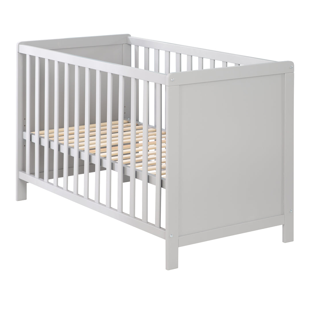 Beistellbett, 60 x 120 cm, taupe, verstellbar, 5 Schlupfsprossen, inkl. Lattenrost & Matratze – Freisteller (3/11)