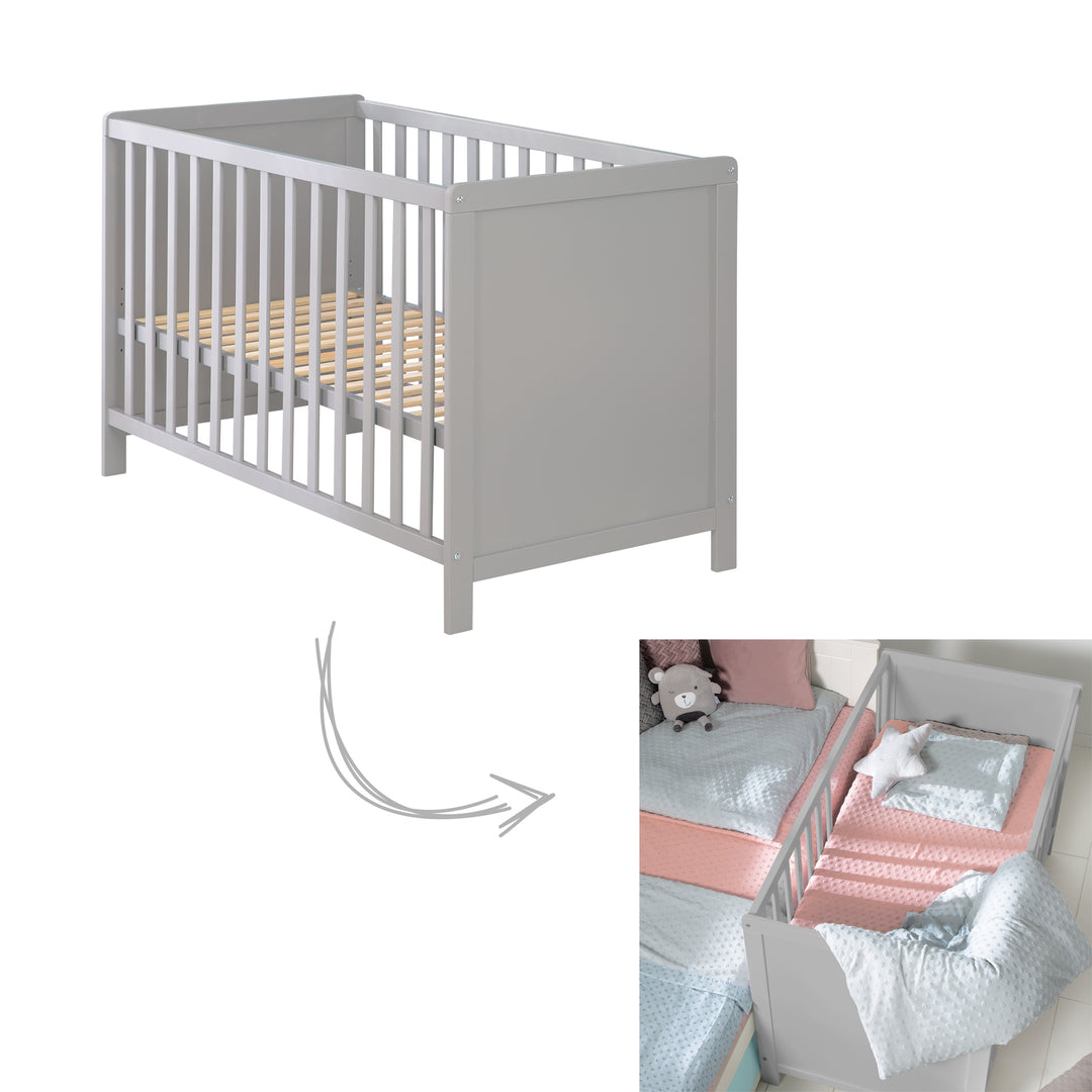 Lettino da co-sleeping 2in1 'Hamburg' 60x120 cm, talpa, regolabile, incl. 5 sbarre removibili – Ritaglio (1/12)
