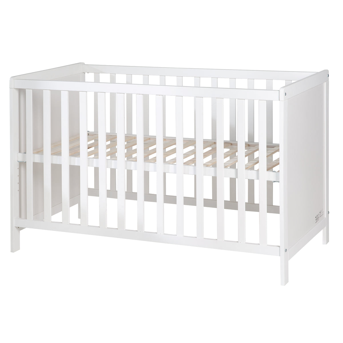 Lit cododo, 60 x 120 cm, blanc, réglable, 5 barreaux amovibles, incl. sommier à lattes & matelas – Détourage (1/10)