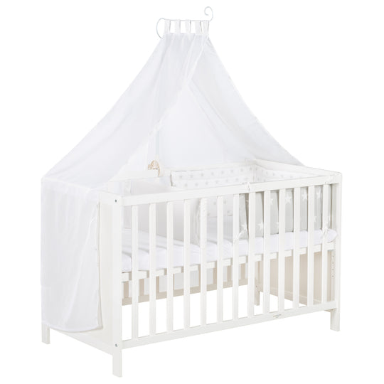 Multifunktionsbett avec beistellfunktion 60 x 120 cm, blanc, incl. bettausstattung – Détourage (1/22)