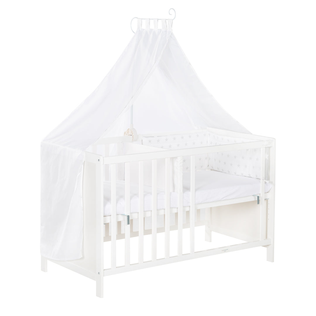 Multifunktionsbett avec beistellfunktion 60 x 120 cm, blanc, incl. bettausstattung – Détourage (6/22)