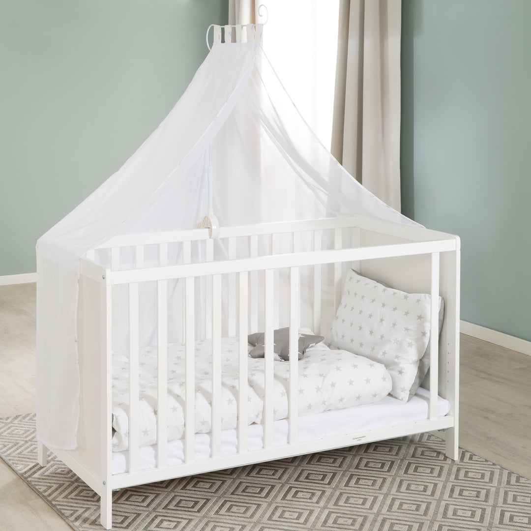 Multifunktionsbett avec beistellfunktion 60 x 120 cm, blanc, incl. bettausstattung – Photo d'ambiance (11/22)