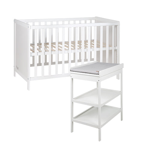 Children's Room Set 'roba Style' incl. Changing Table & Bedside Crib, with Slatted Frame, 60 x 120 cm, White – Product Image (1/20)
