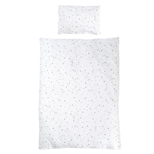 Ensemble de lit complet 'Sternenzauber gris' 70 x 140 cm, blanc, incl. linge de lit, ciel de lit, tour de lit & matelas – Détourage (3/15)