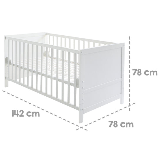 Ensemble de lit complet 'Sternenzauber gris' 70 x 140 cm, blanc, incl. linge de lit, ciel de lit, tour de lit & matelas – Infographie (4/15)