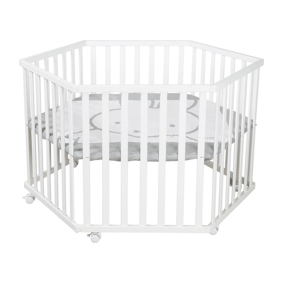 Parque 'miffy®' 6lados, incl. forro protector, madera blanco – Recorte (3/14)