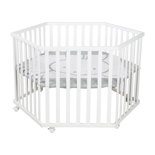 Parque 'miffy®' 6lados, incl. forro protector, madera blanco – Recorte (3/14)