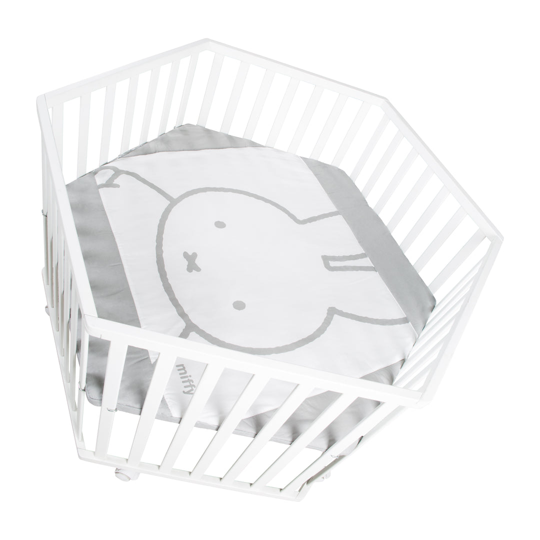 Parque 'miffy®' 6lados, incl. forro protector, madera blanco – Recorte (5/14)