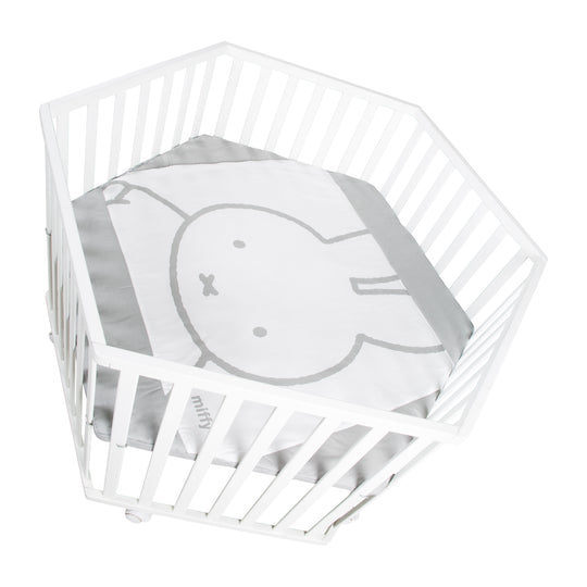 Parque 'miffy®' 6lados, incl. forro protector, madera blanco – Recorte (5/14)