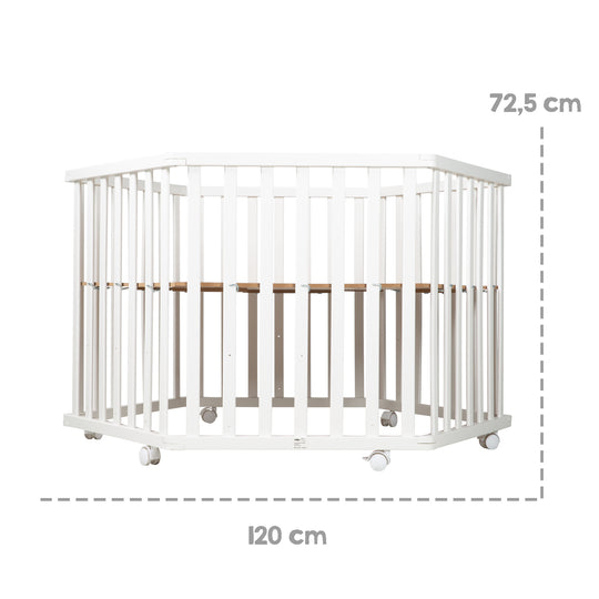 Parque 'miffy®' 6lados, incl. forro protector, madera blanco – Infografía (7/14)