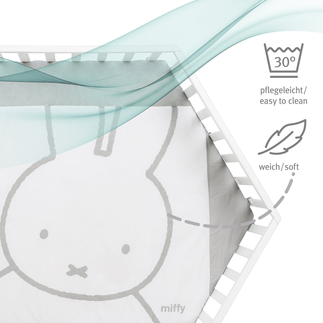 Parque 'miffy®' 6lados, incl. forro protector, madera blanco – Infografía (11/14)
