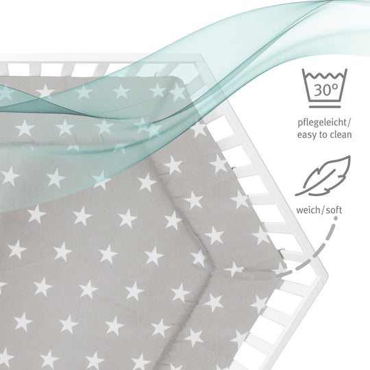 Laufgitter 'Little Stars' 6-eckig, inkl. Schutzeinlage, Holz weiß – Infografik (9/13)