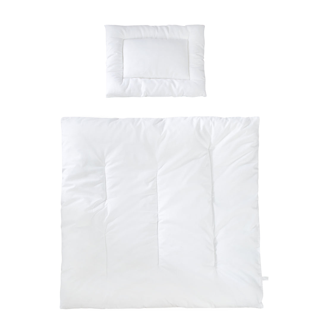 Children's Quilted Bed Cover, All-Season Cradle Set (Inner Liner), White, Blanket 80 x 80 cm and Cushion 40 x 35 cm – Cutout (1/6)