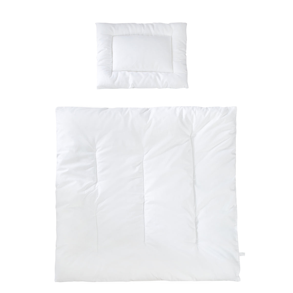 Children's Quilted Bed Cover, All-Season Cradle Set (Inner Liner), White, Blanket 80 x 80 cm and Cushion 40 x 35 cm – Cutout (1/6)