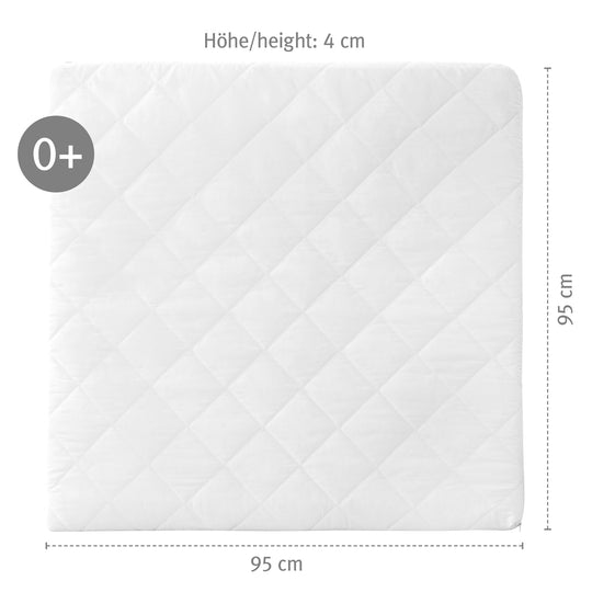 Laufgittermatratze für Laufgitter 100 x 100 cm, Laufstall-Matratze weiß, gesteppt – Produktbild (10/11)