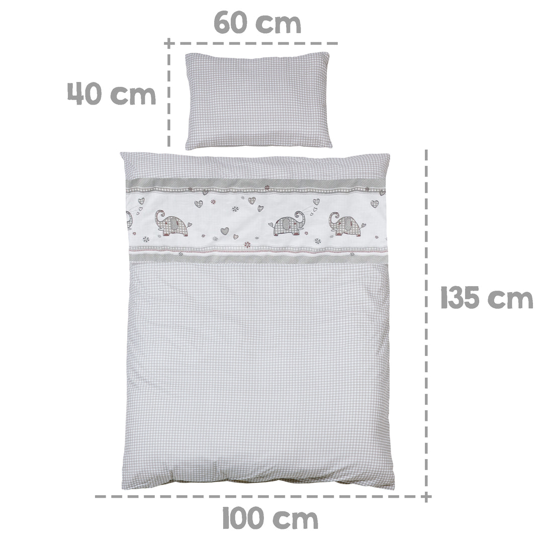Complete Bed Set 'Jumbotwins', 70 x 140 cm, White, incl. Bedding, Canopy, Nest Bumper & Mattress – Infographic (5/7)