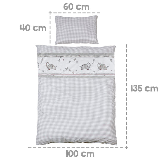 Complete Bed Set 'Jumbotwins', 70 x 140 cm, White, incl. Bedding, Canopy, Nest Bumper & Mattress – Infographic (5/7)
