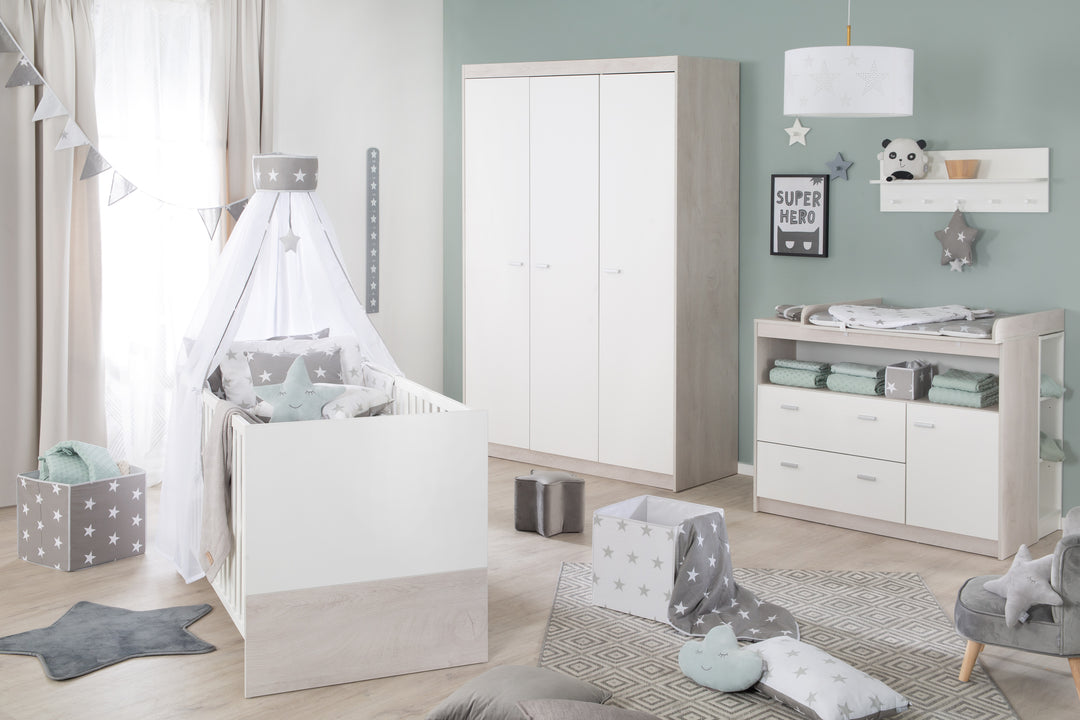 Zimmerset 'Julia'  3-teilig, inkl. Kombi-Kinderbett 70 x 140, Wickelkommode & Schrank 3-türig – Sonderbild (10/13)