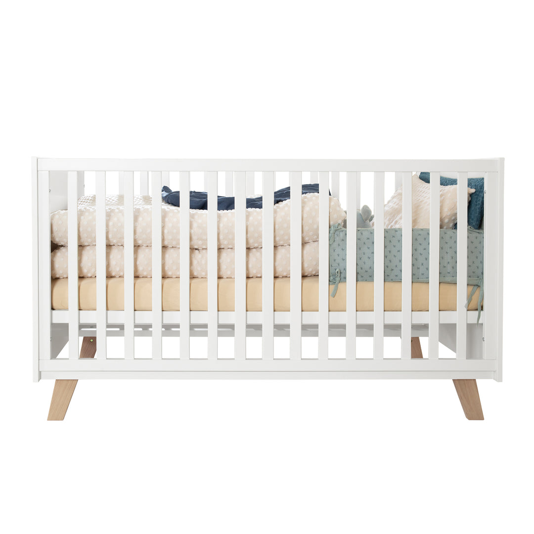 Kinderzimmer 3-teilig 'Smile' - Kombi-Bett + Wickelkommode + Kleiderschrank - Artisan Eiche / Weiß – Freisteller (4/13)