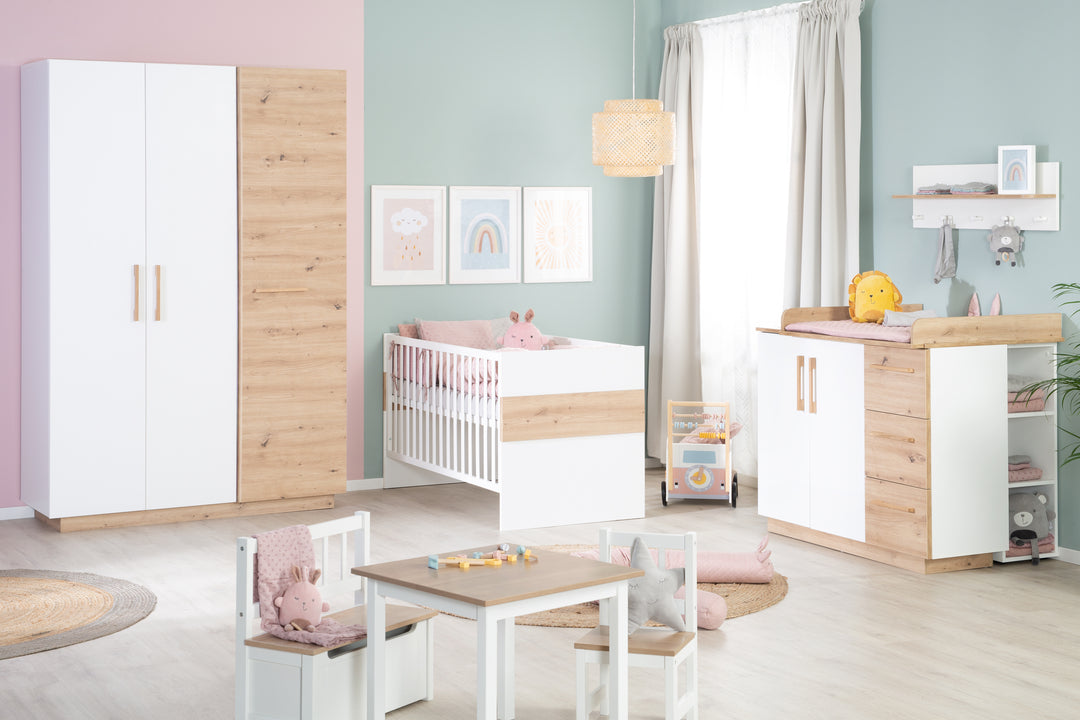 Kinderzimmerset 'Lion' 3-teilig - Bett 70x140 + Wickelkommode breit + Kleiderschrank – Sonderbild (25/40)