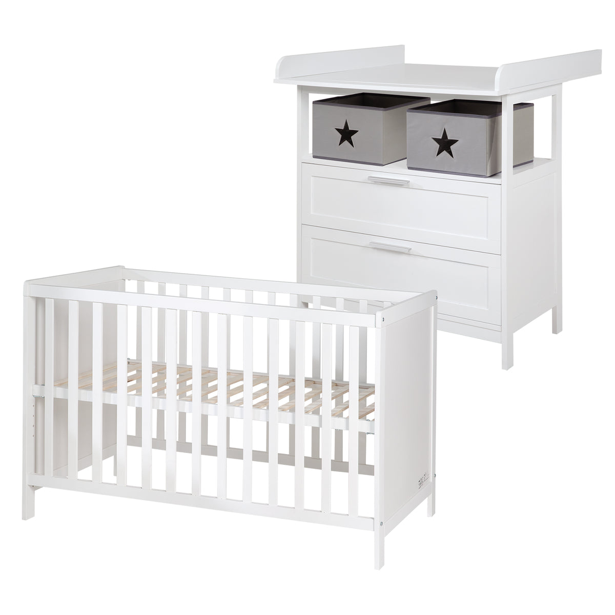 Set camera incl. cassettiera fasciatoio 'Hamburg' & lettino da co-sleeping 60 x 120 cm incl. rete a doghe – Ritaglio (1/21)