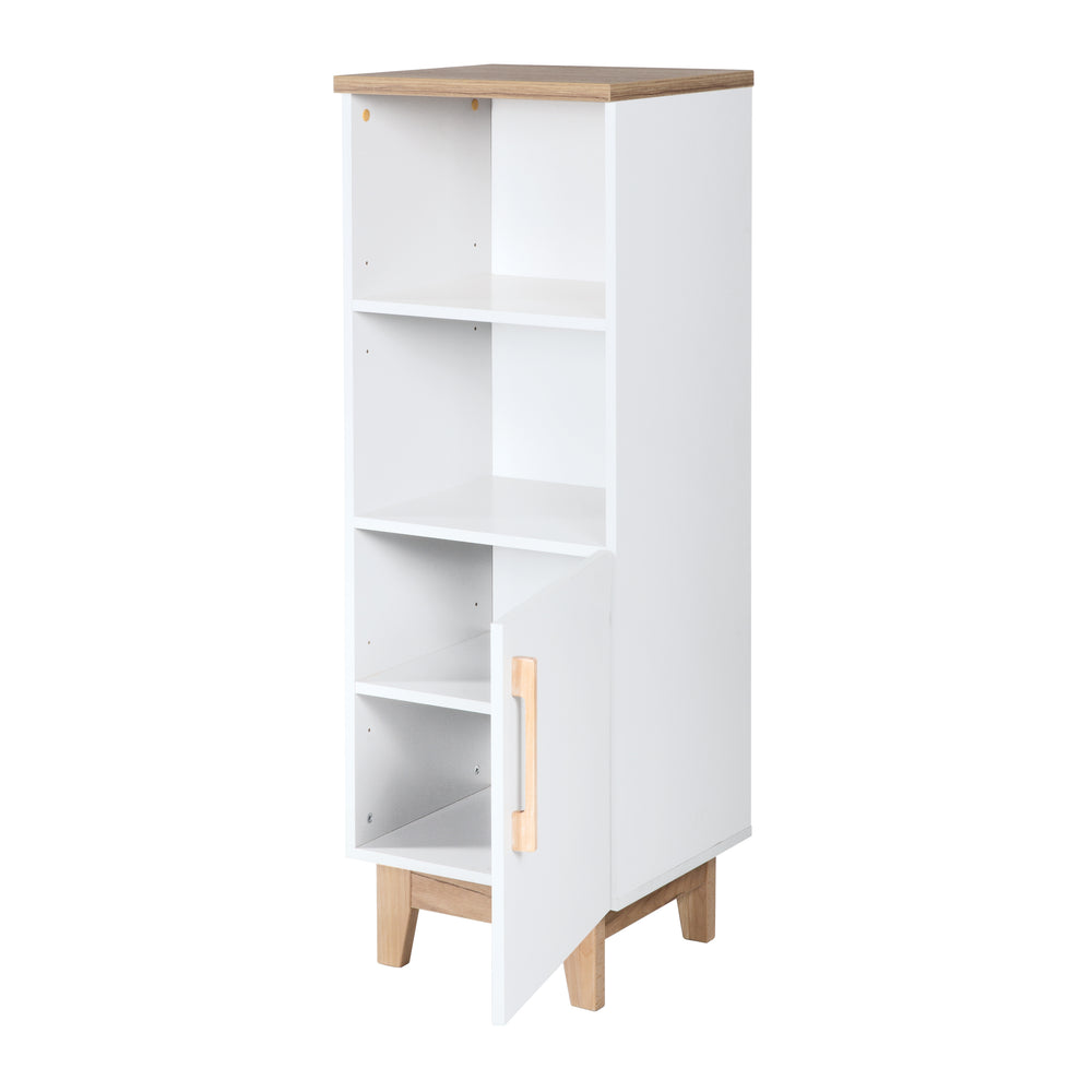 Standregal 'Finn', Holzregal für Baby-/Kinderzimmer, Soft-Close-Technik, weiß/ Goldeiche – Freisteller (2/5)