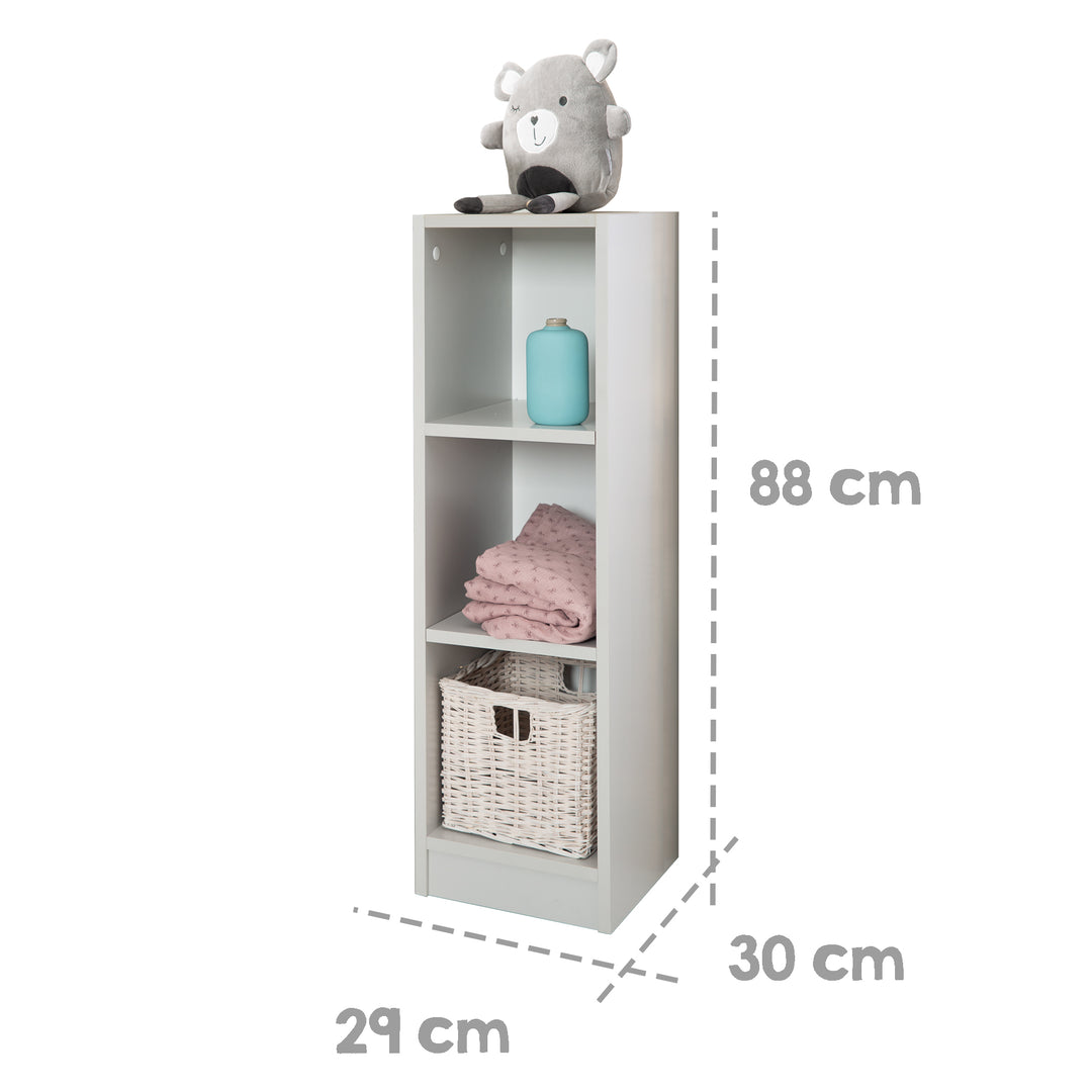 Side Shelf 'Maren 2', Matching Under Changing Table 'Maren 2', for Children's Room, Light Grey, White – Infographic (3/4)
