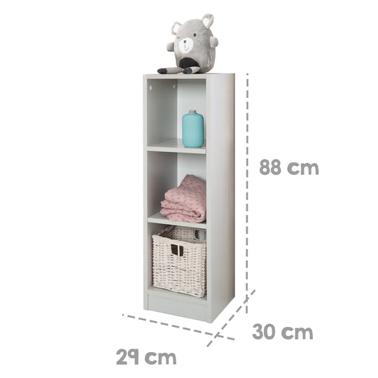 Side Shelf 'Maren 2', Matching Under Changing Table 'Maren 2', for Children's Room, Light Grey, White – Infographic (3/4)