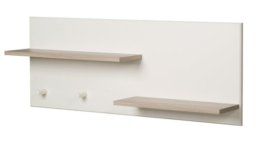 Wall Shelf 'Felicia', Wall Board Over Changing Table, 2 Ablagen, 2 Hooks, White/ Luna Elm – Cutout (1/4)