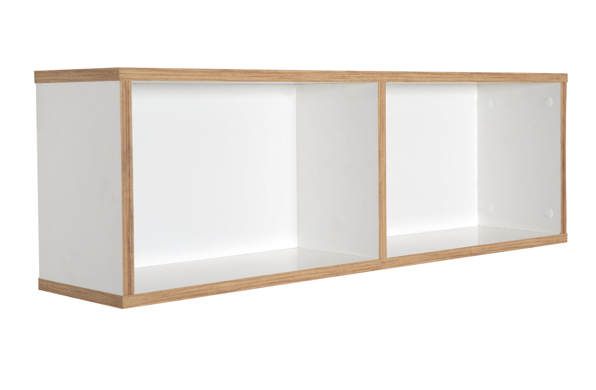 Wall Shelf 'Finn', Matching for Changing Table 'Finn', Hanging Shelf for Children's Room, White/ Gold Oak Decor – Cutout (1/5)