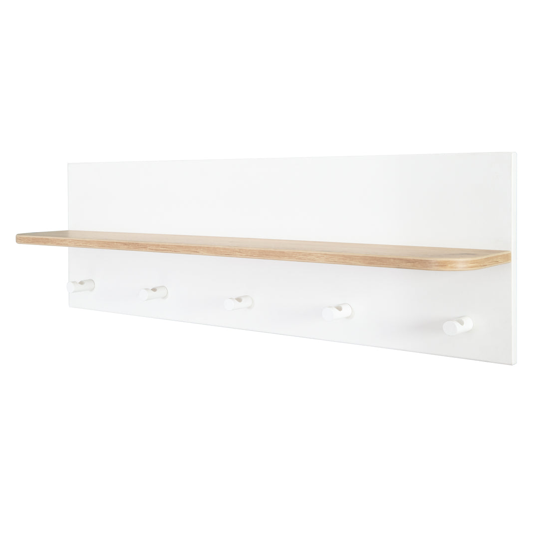 Appendiabiti a muro 'Ava‘ con vano portaoggetti & 5 appendini, HxBxT: 28,5 x 90 x 16,5 cm – Ritaglio (1/11)