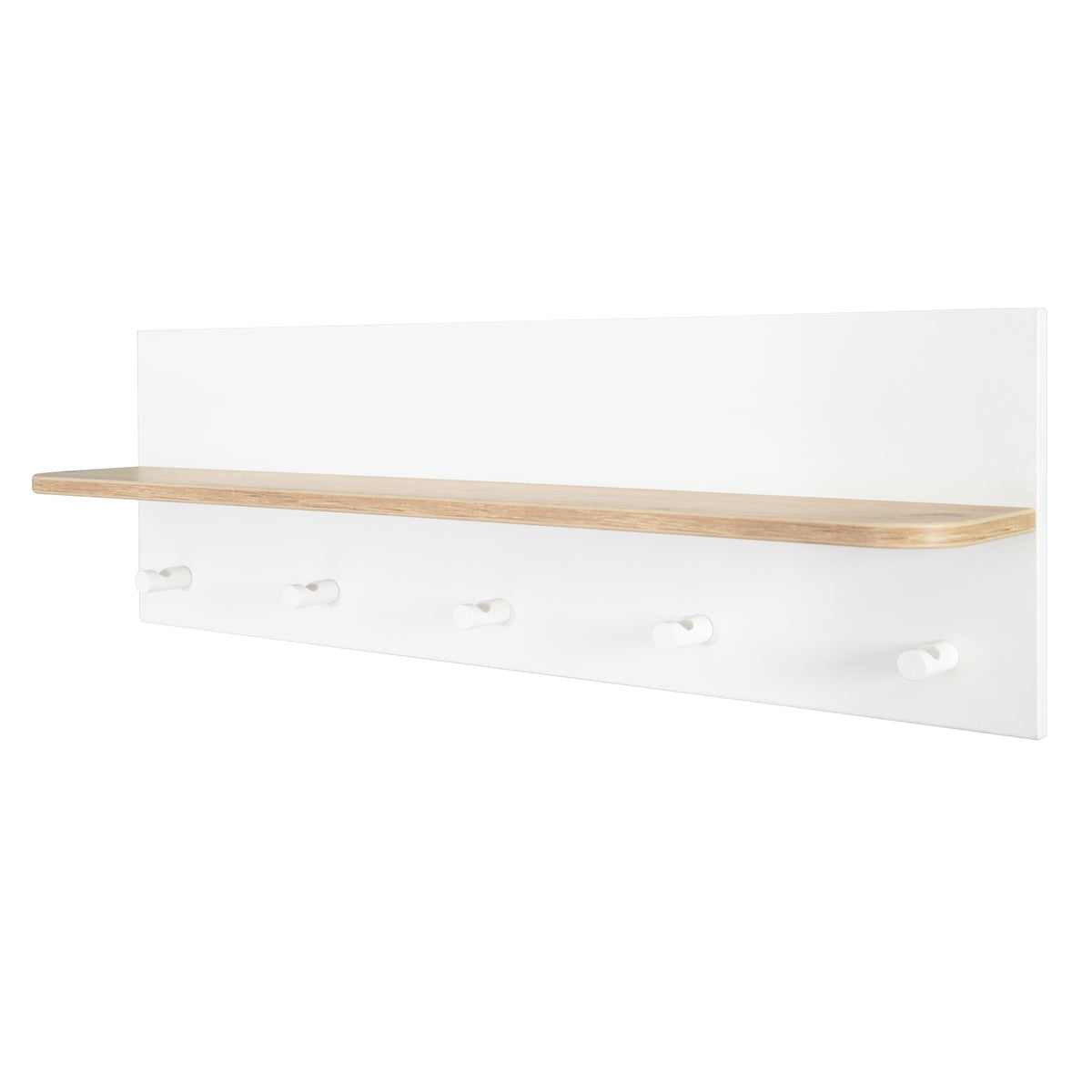 Perchero de pared 'Ava‘ con compartimento & 5 colgadores, HxBxT: 28,5 x 90 x 16,5 cm – Recorte (1/11)