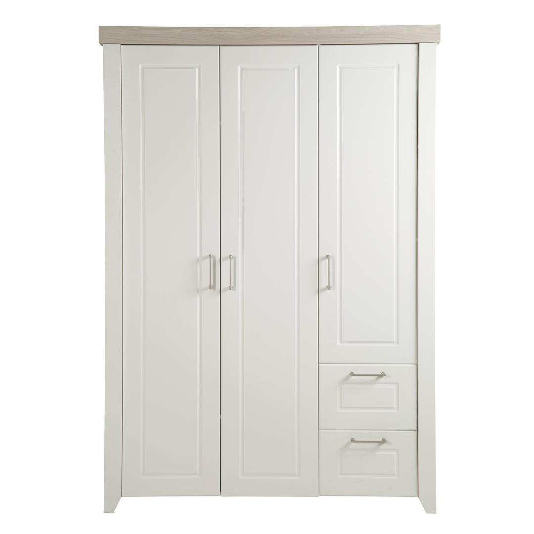 Kinderzimmerset 'Felicia' inkl. Kombi-Bett 70 x 140 cm, Wickelkommode & 3-türigem Schrank, Luna Elm/weiß – Freisteller (6/17)