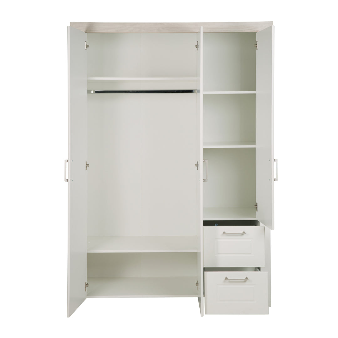 Kinderzimmerset 'Felicia' inkl. Kombi-Bett 70 x 140 cm, Wickelkommode & 3-türigem Schrank, Luna Elm/weiß – Freisteller (5/17)