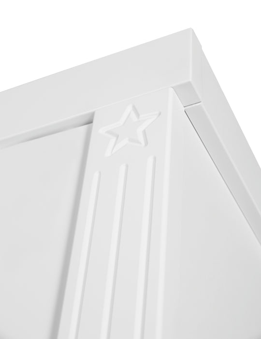 Kleiderschrank 'Maxi',  3 Türen, 2 Schubladen, im moderem Landhausstil, weiß – Detailbild (5/7)