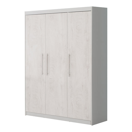 Kinderzimmerset 'Maren 2', inkl. Kombi-Bett 70 x 140 cm, Wickelkommode breit & 3-türigem Schrank, Lichtgrau/Gekalkte Eiche – Produktbild (9/12)