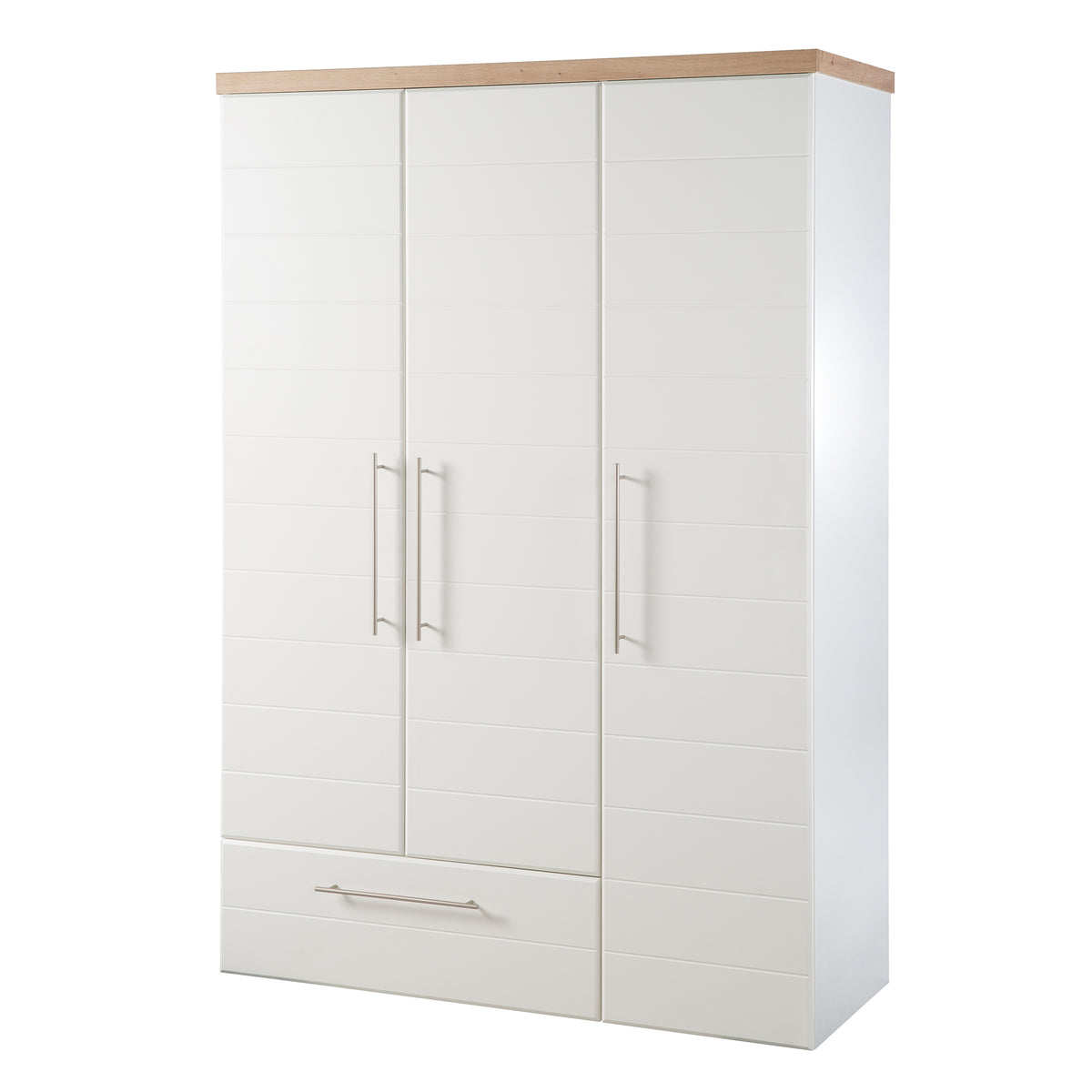 Armadio 'Nele', 3-trg, con moderno orizzontale scanalature, artisan rovere/bianco – Ritaglio (1/9)