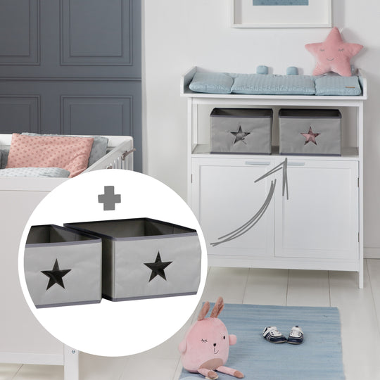 Changing Table 'Hamburg' with Changing Top Attachment, 2 Doors, 2 Boxes & Wall Mount, Changing Height 92 cm – Lifestyle Image (3/10)