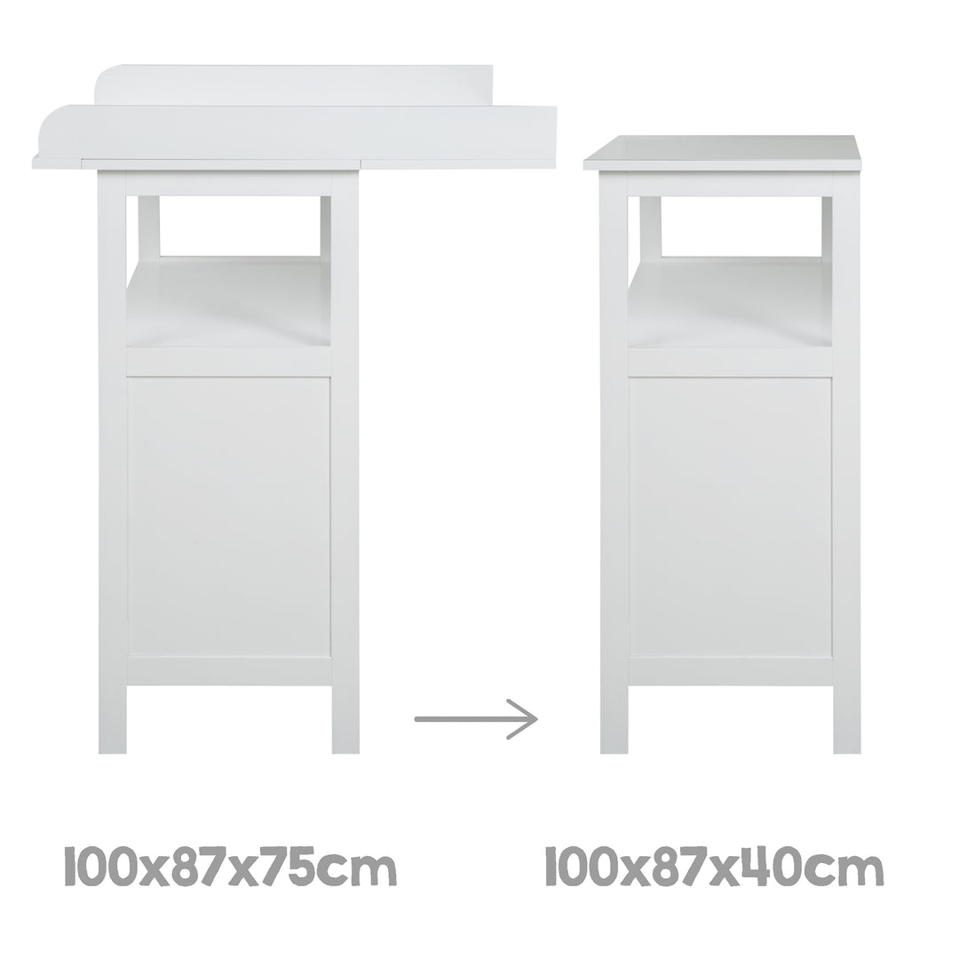 Changing Table 'Hamburg' with Changing Top Attachment, 2 Doors, 2 Boxes & Wall Mount, Changing Height 92 cm – Infographic (4/10)