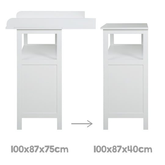 Changing Table 'Hamburg' with Changing Top Attachment, 2 Doors, 2 Boxes & Wall Mount, Changing Height 92 cm – Infographic (4/10)
