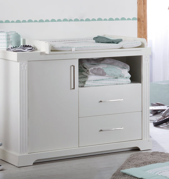 Ensemble de mobilier enfant 'Maxi' blanc incl. lit combiné, 70 x 140 cm & large commode à langer – Photo d'ambiance (9/11)