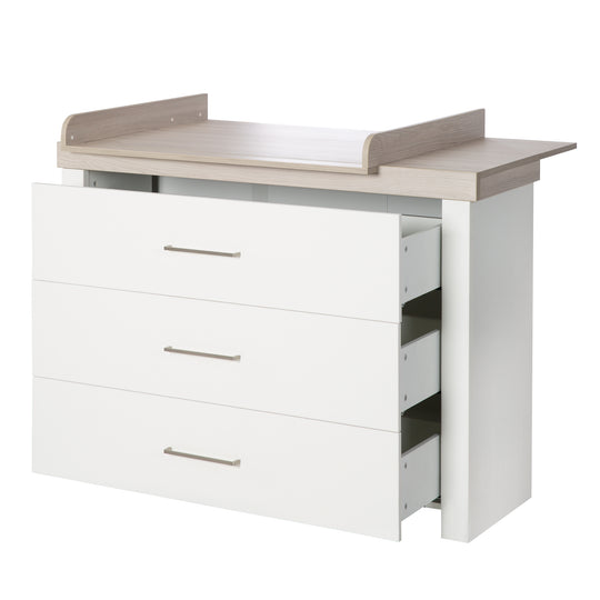 Zimmerset 'Lucy' 3-teilig, inkl. Kombi-Kinderbett 70 x 140, Wickelkommode & Schrank 3-türig – Freisteller (6/17)