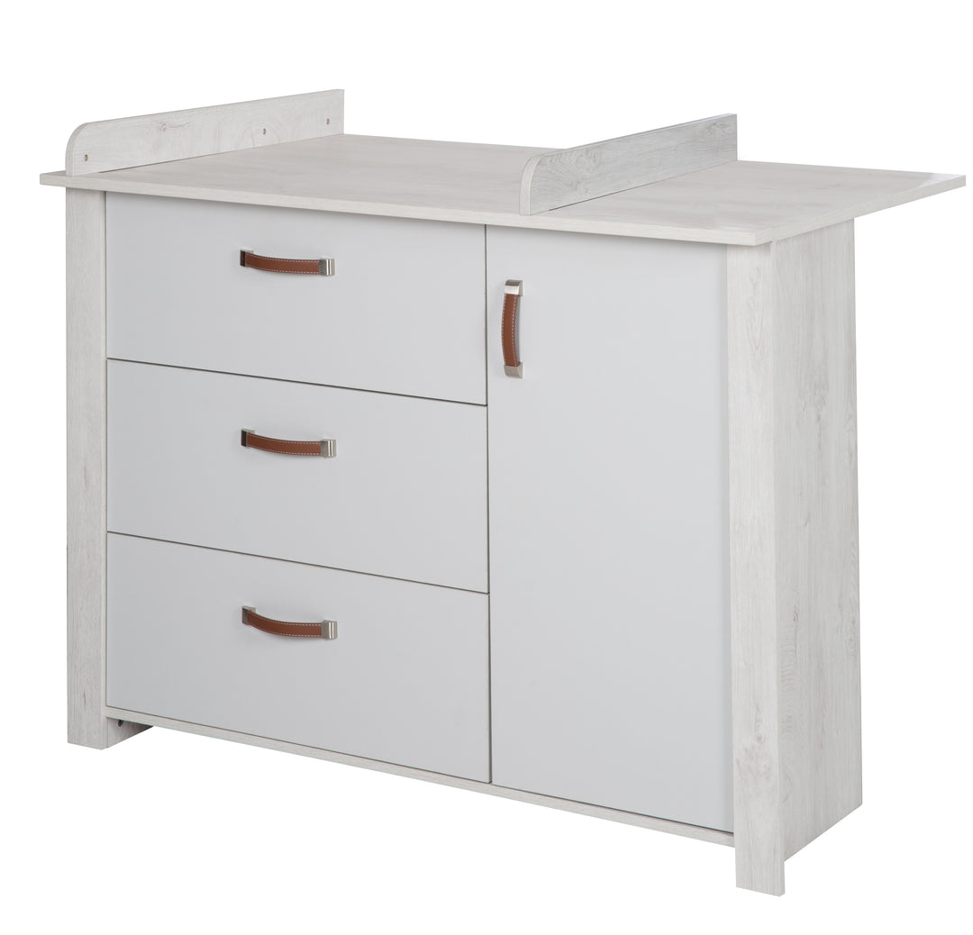 Ensemble chambre d'enfant 'Mila', incl. lit combiné 70 x 140 cm, commode à langer & 3portes armoire, gris/blanc – Photo du produit (8/16)
