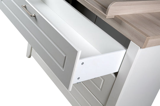 Zimmerset 'Felicia' inkl. Kombi-Bett 70 x 140 cm, Wickelkommode & 3-türigem Schrank, Luna Elm / weiß – Detailbild (19/21)
