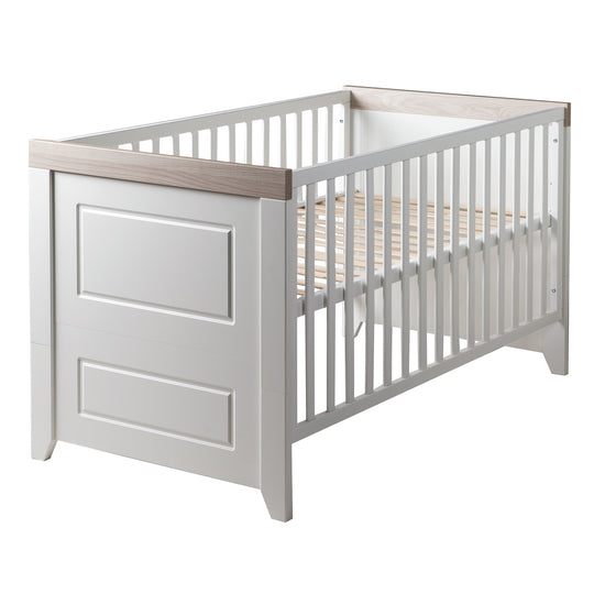 Kinderzimmerset 'Felicia' inkl. Kombi-Bett 70 x 140 cm, Wickelkommode & 3-türigem Schrank, Luna Elm/weiß – Freisteller (13/17)