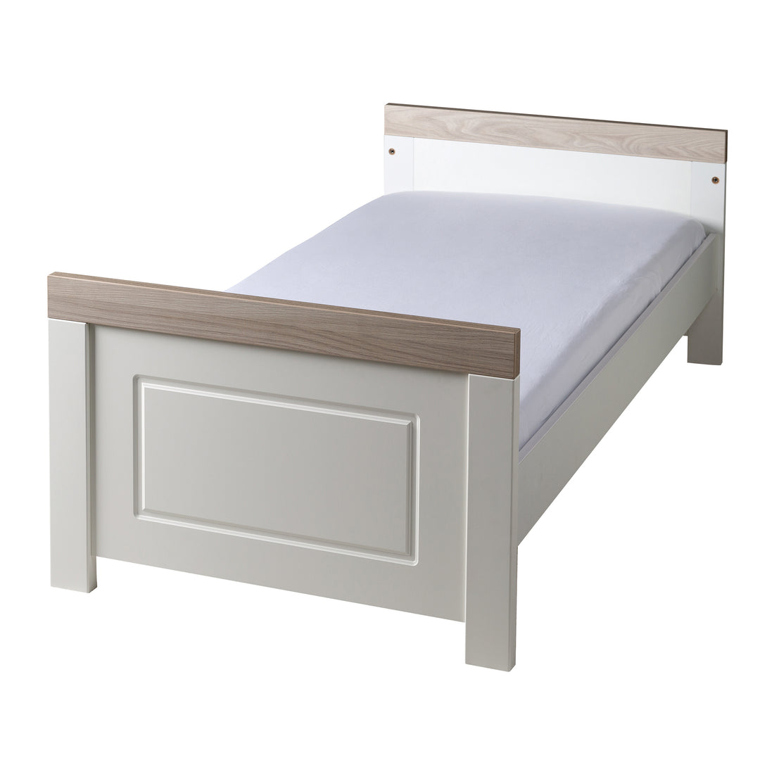 Zimmerset 'Felicia' inkl. Kombi-Bett 70 x 140 cm, Wickelkommode & 3-türigem Schrank, Luna Elm / weiß – Freisteller (10/21)