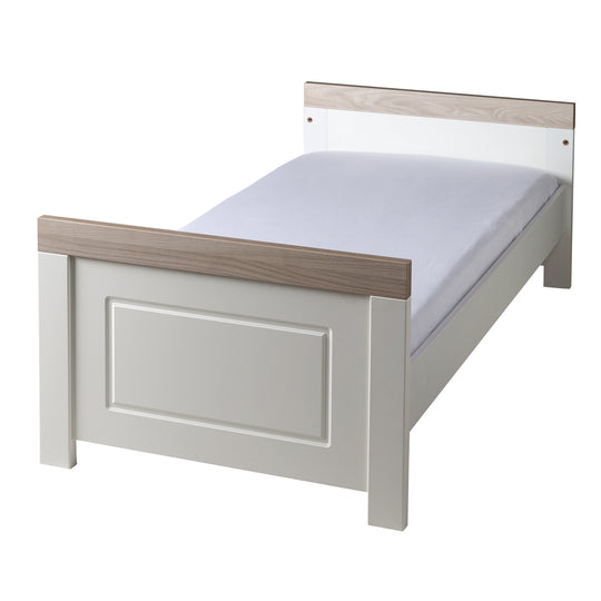 Zimmerset 'Felicia' inkl. Kombi-Bett 70 x 140 cm, Wickelkommode & 3-türigem Schrank, Luna Elm / weiß – Freisteller (10/21)