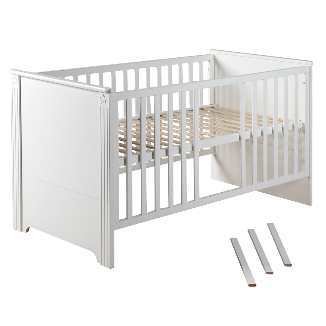 Lettino combinato 'Maxi', 70 x 140 cm, 3posizioni regolabile in altezza, trasformabile per letto junior – Ritaglio (10/13)